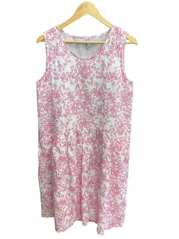 Pink Dress Casual Midi Clothes Mentor, Size M