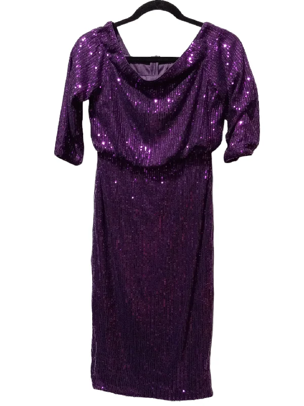 Purple Dress Party Midi Shein, Size S