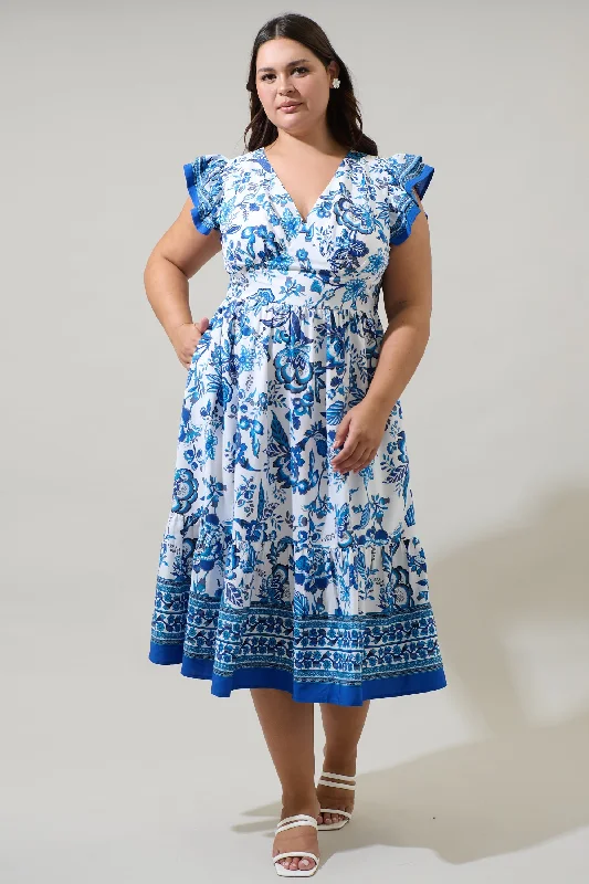 Salema Floral Zayla Midi Dress Curve