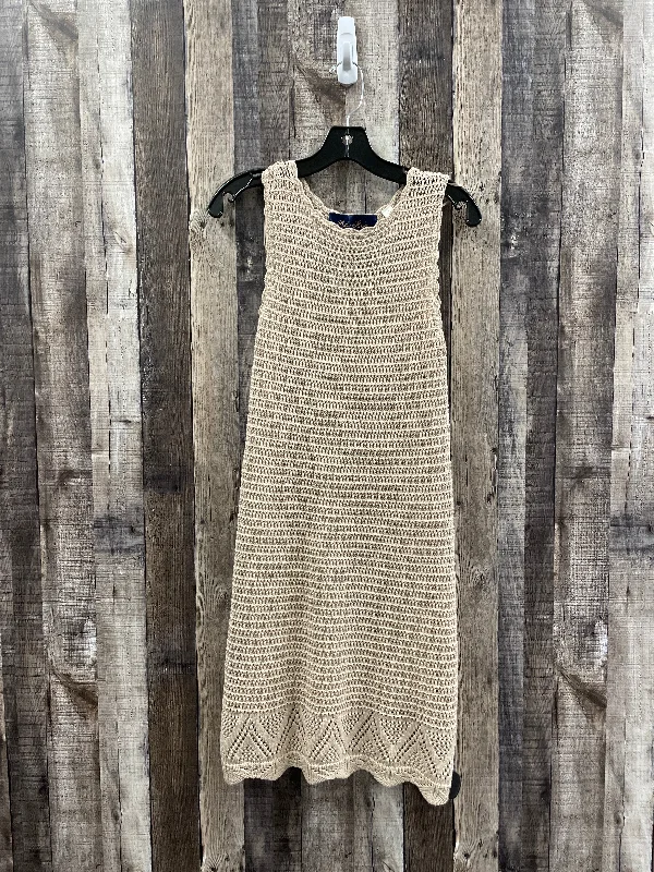 Tan Dress Casual Midi Blue Rain, Size M