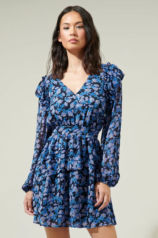 Mirtha Floral Pleated Mini Dress