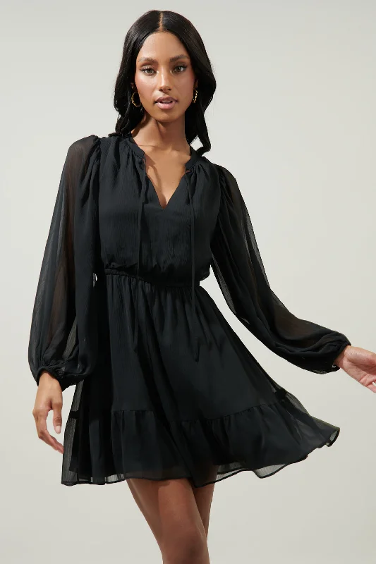 Paxton Balloon Sleeve Mini Dress