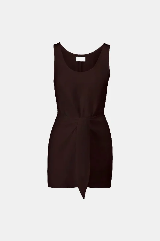 The DK Mini Wrap Dress in Espresso