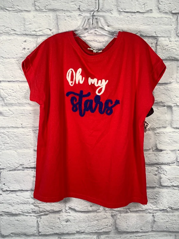 Top Short Sleeve By Haptics In Red, Size: L