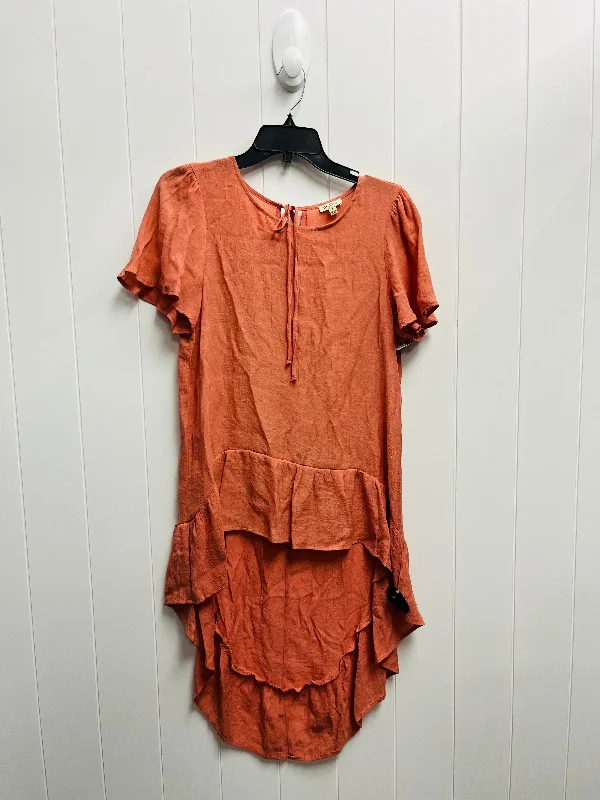 Tunic Short Sleeve By Lily White In Orange, Size: M