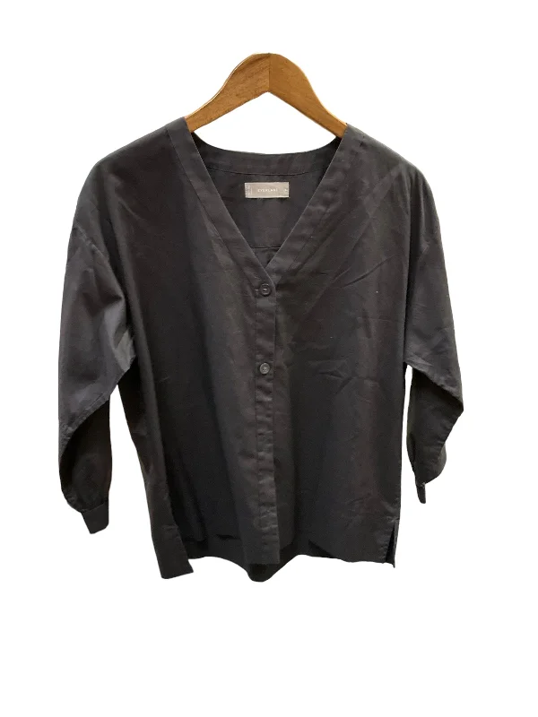 Blouse Long Sleeve By Everlane In Black, Size: S