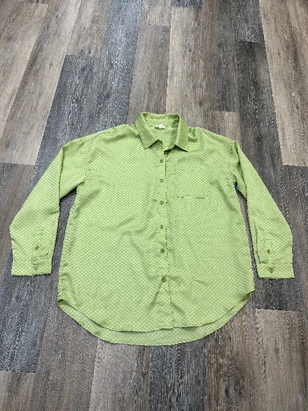 Blouse Long Sleeve By Hem & Thread In Green, Size: M