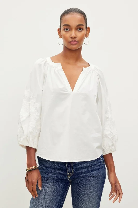 TRINA EMBROIDERED BOHO TOP