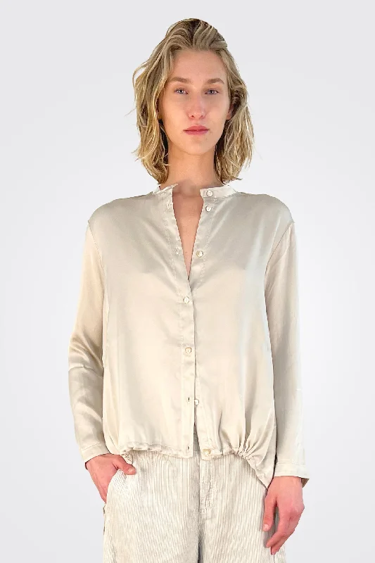 Button Down Tie Shirt - Sand