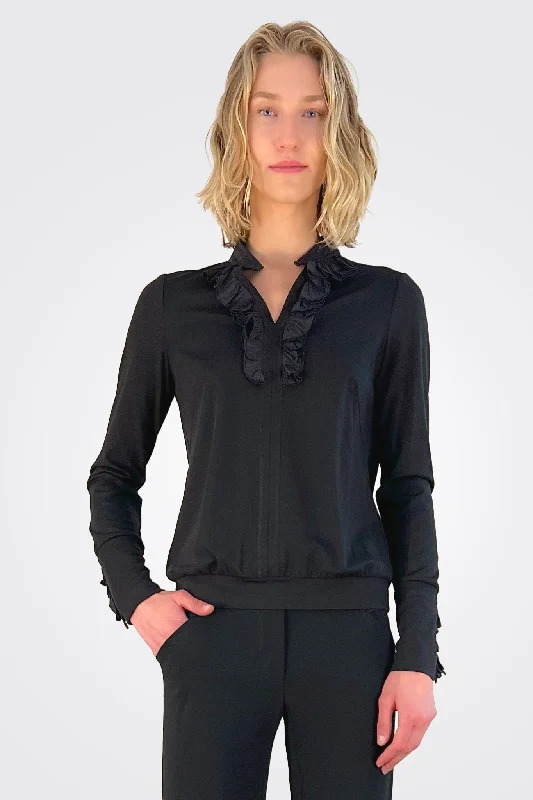 Ruffle Blouse - Black