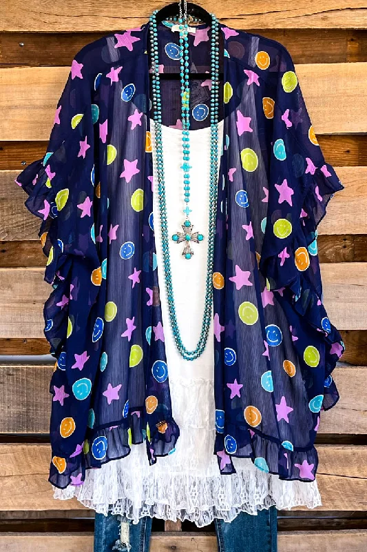 Smiles For Days Kimono - Navy