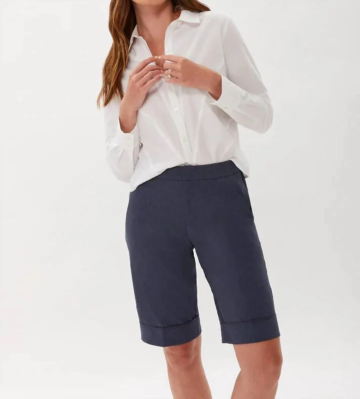 Trouser Short With Piping In Indigo