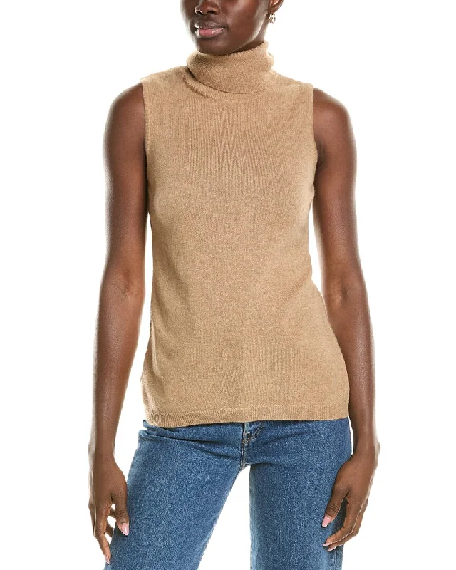 Forte Cashmere Sleeveless Turtleneck Cashmere Sweater