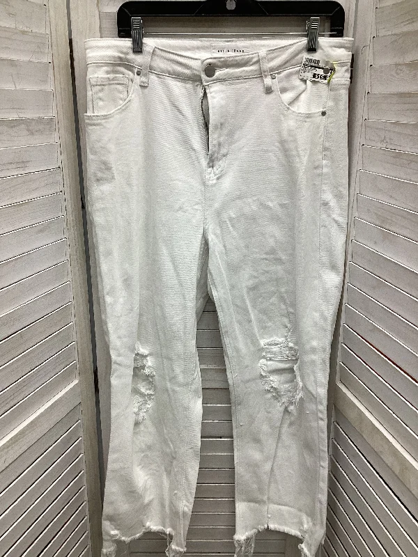 Jeans Cropped By Risen In White Denim