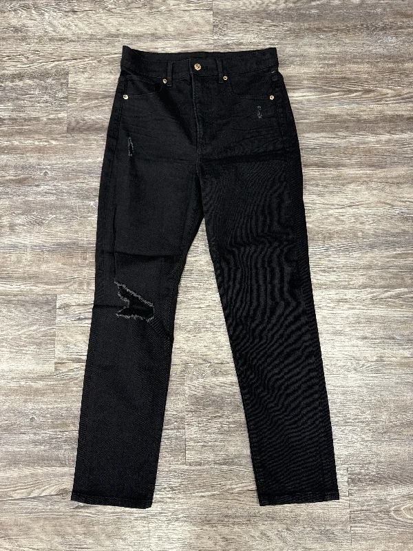 Jeans Straight By Express In Black Denim, Size: 6