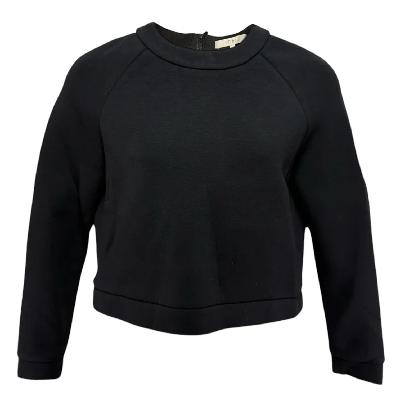 Marisol Neoprene Cropped Sweatshirt By Tibi In Black, Size: M