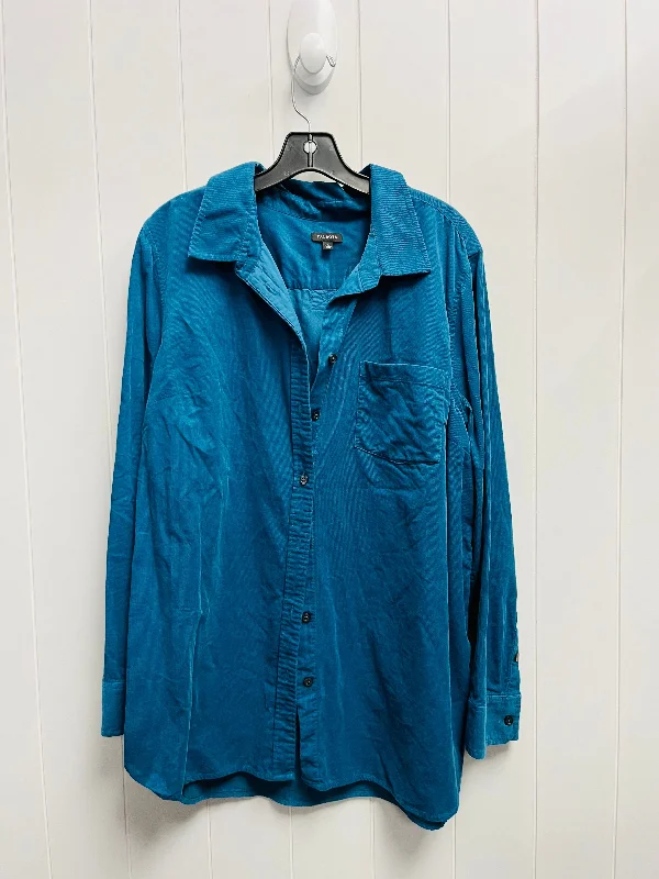 Top Long Sleeve By Talbots In Blue, Size: Xl