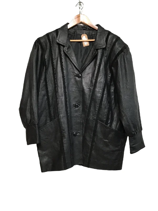 Leather Blazer Jacket with Suede Details (Women’s Size L)