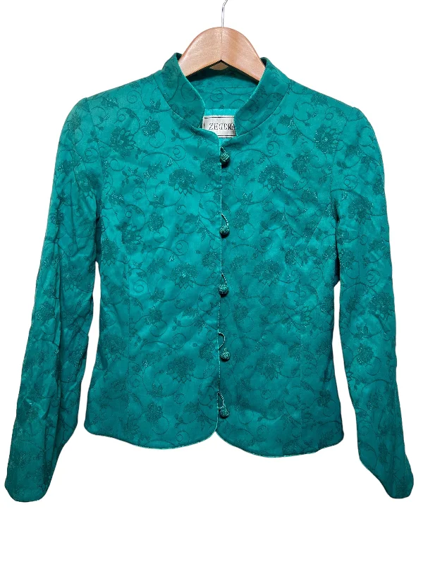 Zeddra Women's Floral Blue Blazer (Size S)