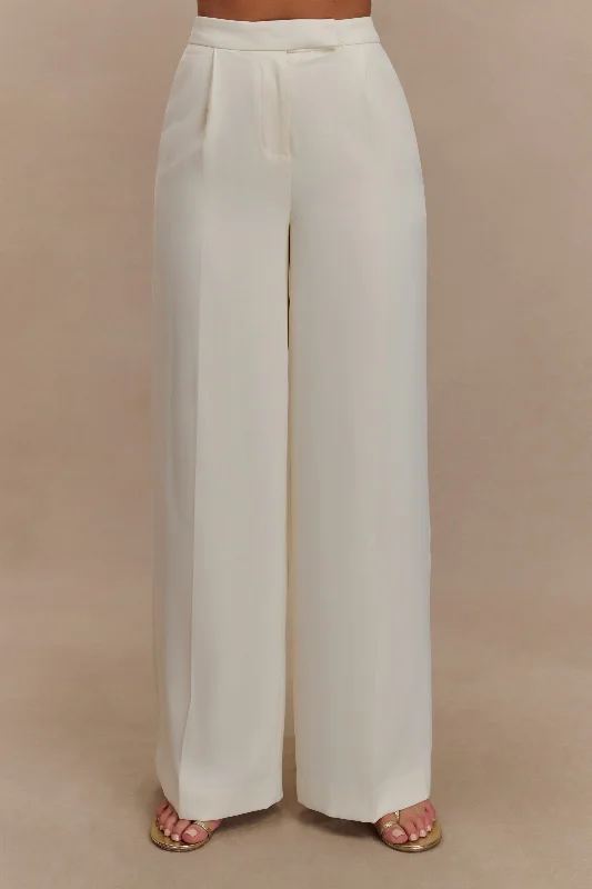 Faith Suiting Wide Leg Pant - Ivory