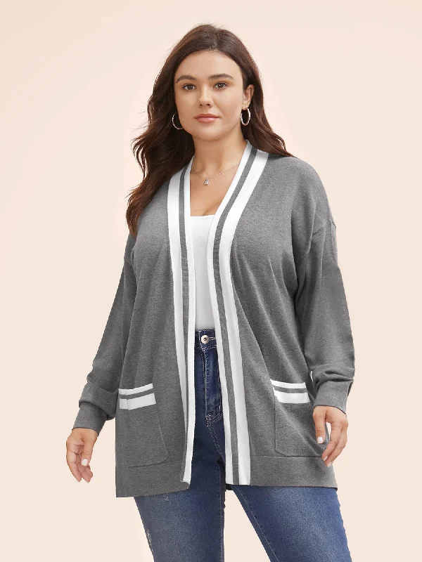 Supersoft Essentials Contrast Slit Hem Cardigan